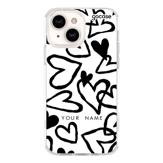 B&W Hearts Phone Case