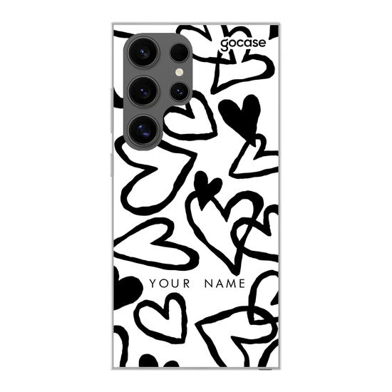 B&W Hearts Phone Case