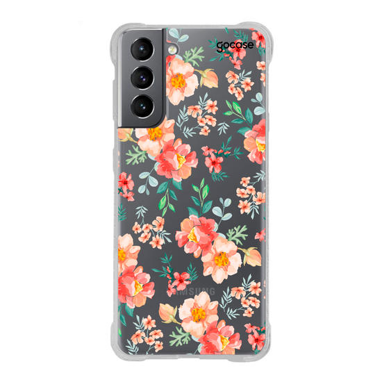 Capinha para celular Flores Coral
