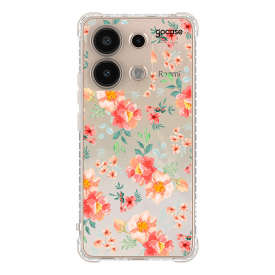 Capinha para celular Flores Coral