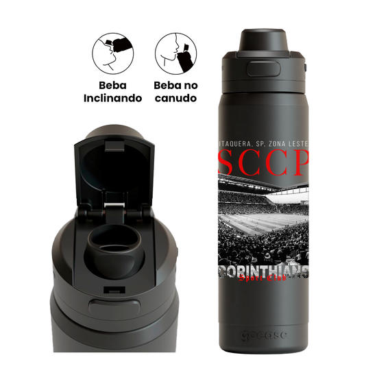 Garrafa Térmica Flip Pro - Corinthians - Black Arena