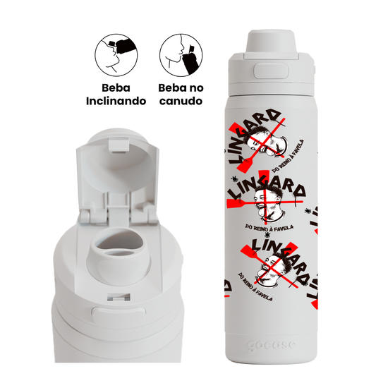 Garrafa Térmica Flip Pro + Ebook - Corinthians - Lingard Pattern