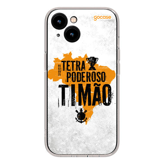Capinha para celular  Corinthians - Tetra Campeao Branco