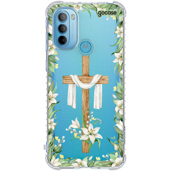 Capinha para celular  Cruz e Flores