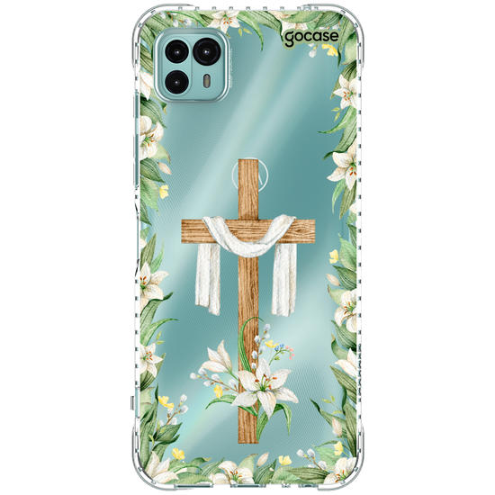 Capinha para celular  Cruz e Flores