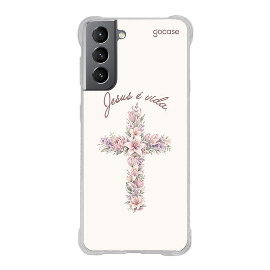 Capinha para celular  Cruz Floral Pastel