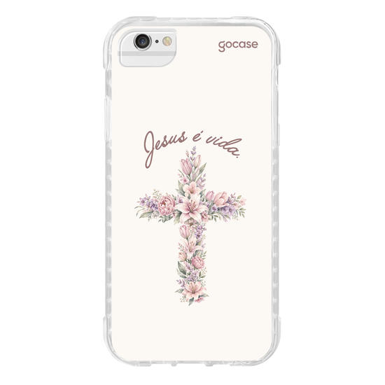 Capinha para celular  Cruz Floral Pastel