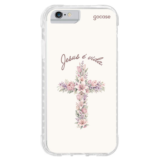 Capinha para celular  Cruz Floral Pastel