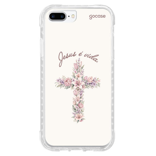 Capinha para celular  Cruz Floral Pastel