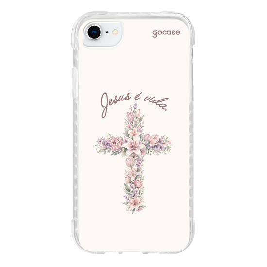 Capinha para celular  Cruz Floral Pastel