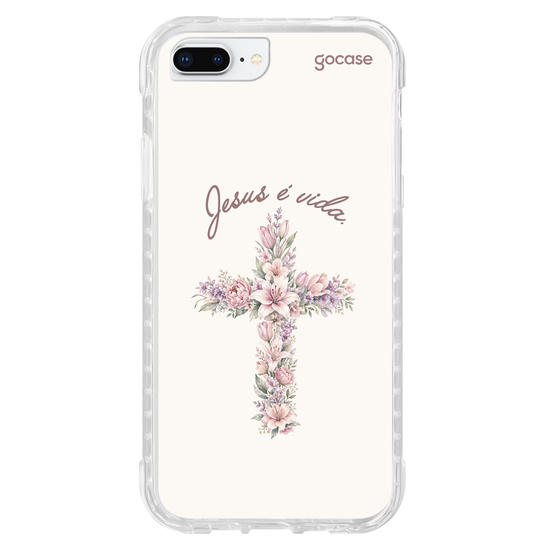 Capinha para celular  Cruz Floral Pastel