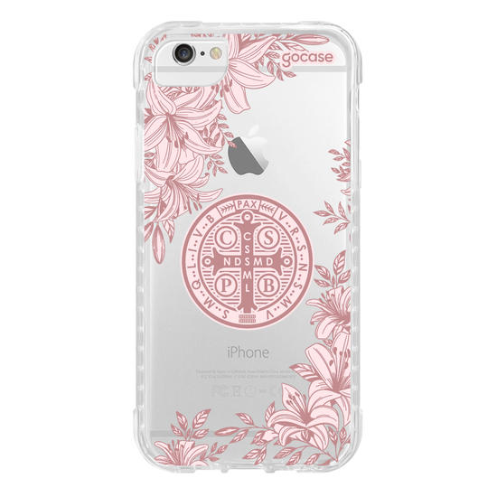 Capinha para celular  Cruz Sagrada com Lírios