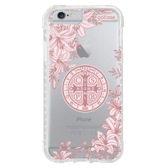 Capinha para celular  Cruz Sagrada com Lírios