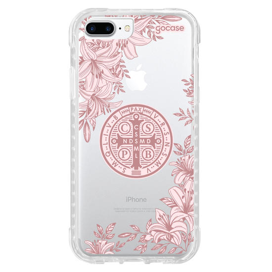 Capinha para celular  Cruz Sagrada com Lírios