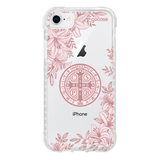 Capinha para celular  Cruz Sagrada com Lírios