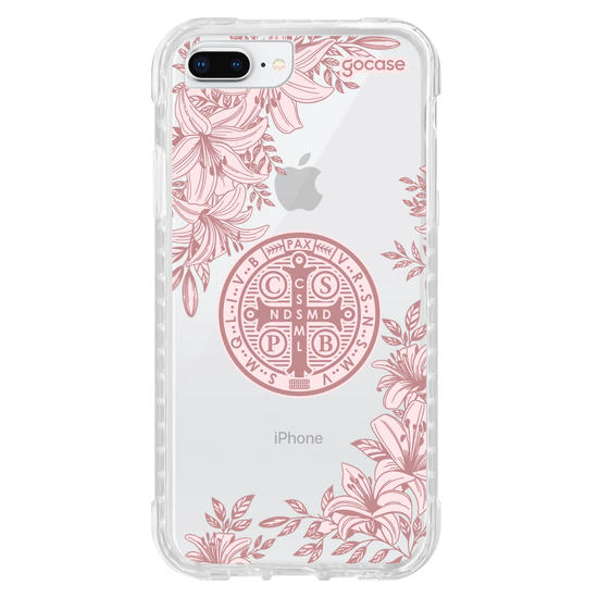 Capinha para celular  Cruz Sagrada com Lírios