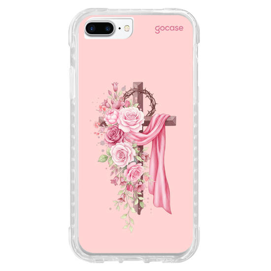 Capinha para celular  Cruz Sagrada Rosa