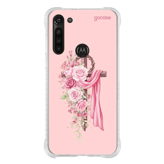 Capinha para celular  Cruz Sagrada Rosa