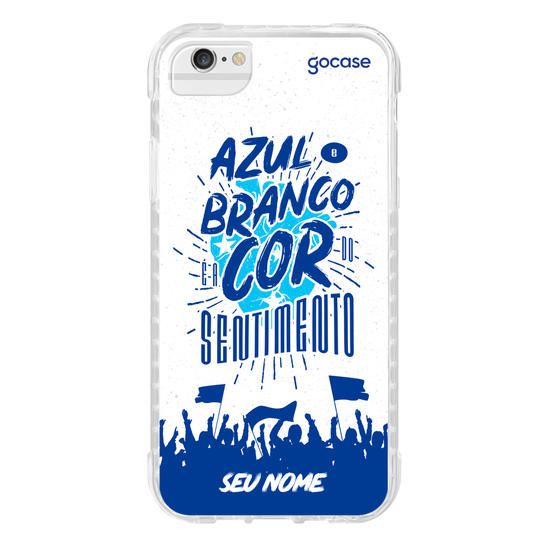 Capinha para celular Cruzeiro - Azul e Branco É a Cor do Sentimento