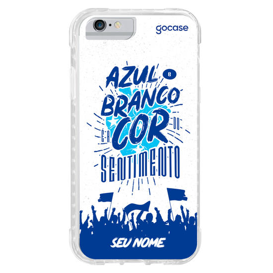 Capinha para celular Cruzeiro - Azul e Branco É a Cor do Sentimento