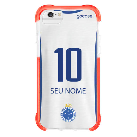 Capinha para celular Cruzeiro - Uniforme Branco Personalizado