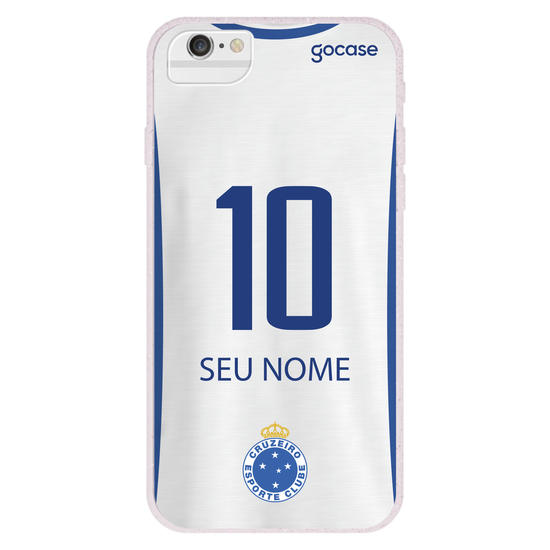 Capinha para celular Cruzeiro - Uniforme Branco Personalizado