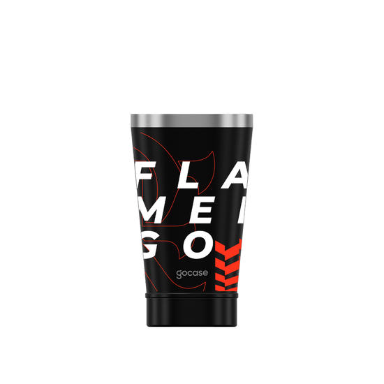 Copo Térmica Cerveja + Ebook - Flamengo Lettering Pattern Preto