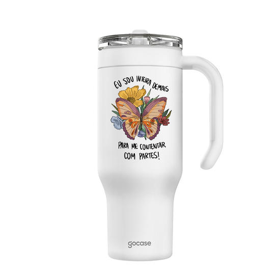 Copo Térmico Life + Ebook -  Flor e Alma - Borboleta