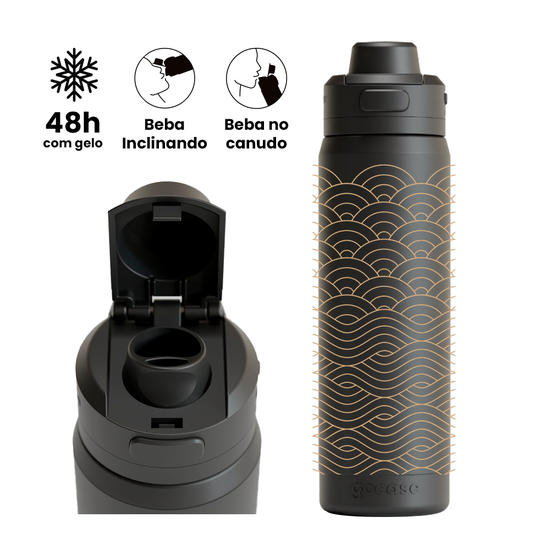 Garrafa Térmica Flip Pro - Curve Lines Design
