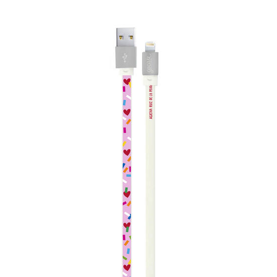 Customized Lightning Cable to USB for iPhone Lightning (Apple Certified) - Funny Heart Pink