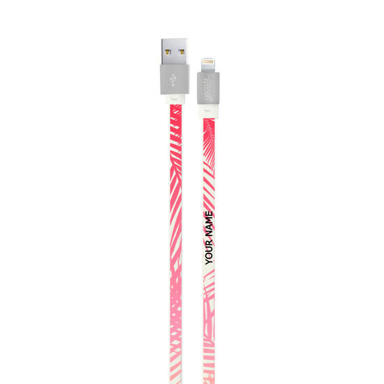 Customized Lightning Cable to USB for iPhone Lightning (Apple Certified) - Tropical Palms - Summer Collection