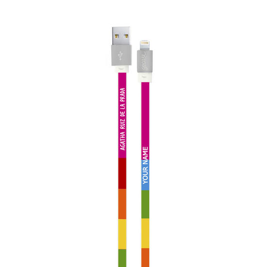 Customized Lightning Cable to USB for iPhone Lightning (Apple Certified) - Rainbow Heart