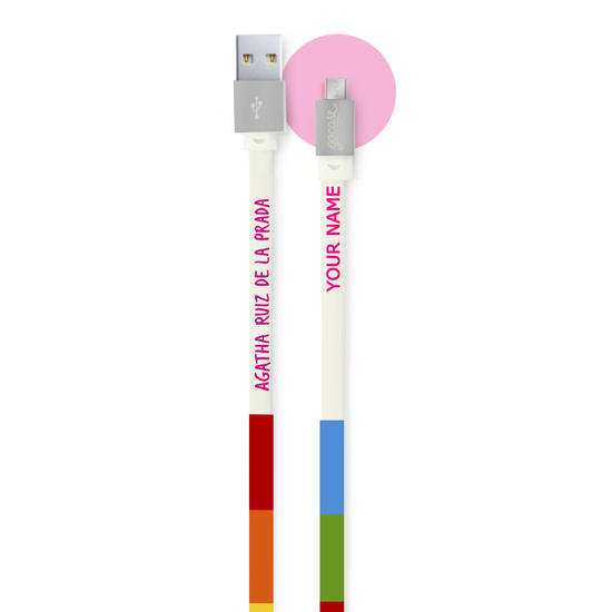 Customized Micro Usb Cable For Android Colorful Stripes Gocase