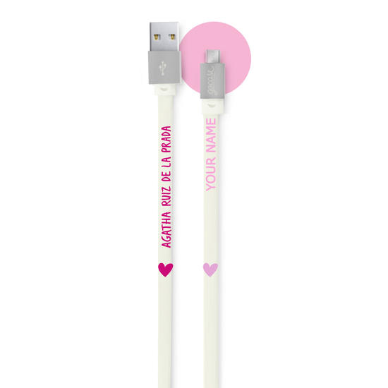 Micro USB Cable for Android - Love Pattern