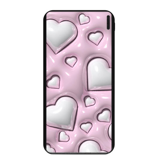 Carregador Portátil Fast Charge - Cute Glossy Hearts