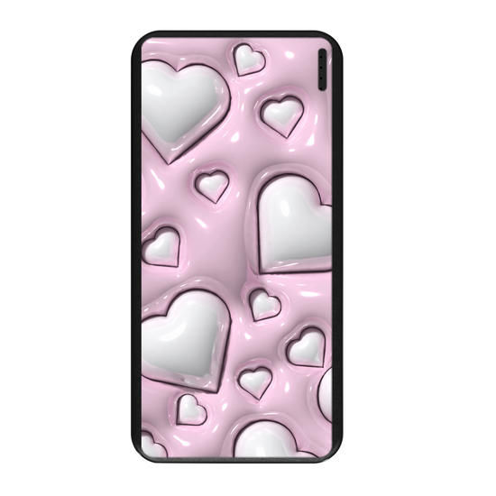 Carregador Portátil Fast Charge - Cute Glossy Hearts