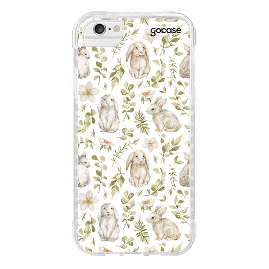 Capinha para celular Coelhos e raminhos
