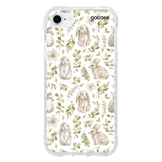 Capinha para celular Coelhos e raminhos