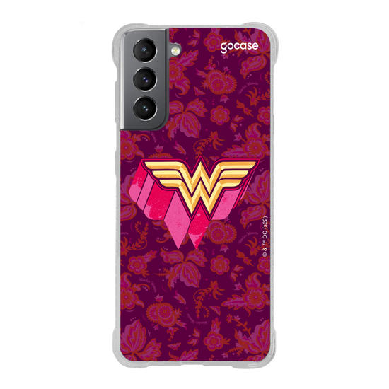 Capinha para celular Mulher Maravilha - Símbolo Floral