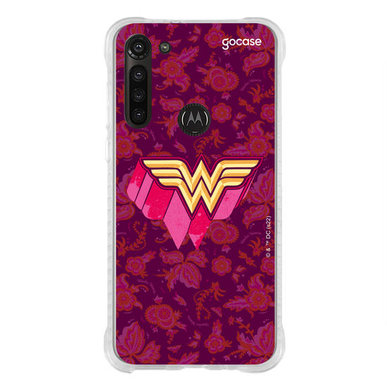 Capinha para celular Mulher Maravilha - Símbolo Floral