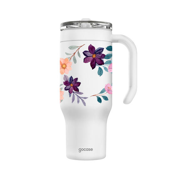 Copo Térmico Life + Ebook - Delicate Bloom