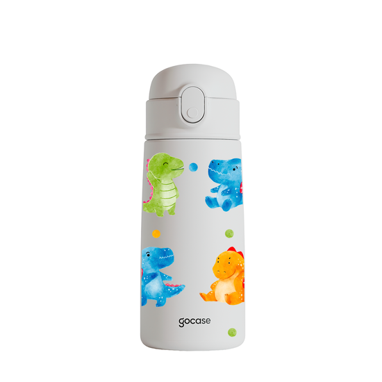 Garrafa Térmica Fun + Ebook - Dinossaurinhos