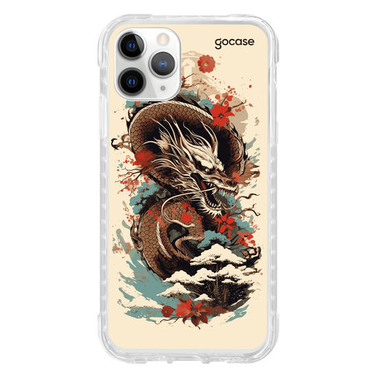 Capinha para celular  Dragão Oriental - Flores de Cerejeira