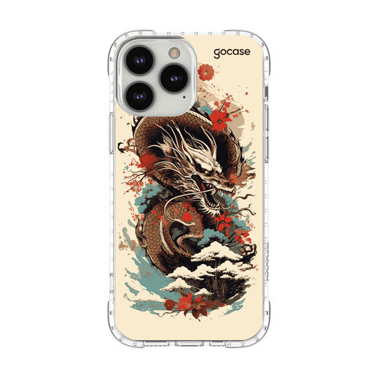Capinha para celular  Dragão Oriental - Flores de Cerejeira
