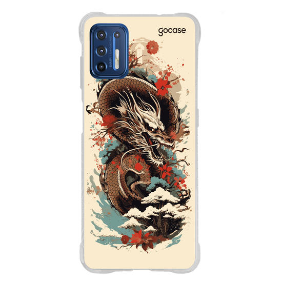 Capinha para celular  Dragão Oriental - Flores de Cerejeira