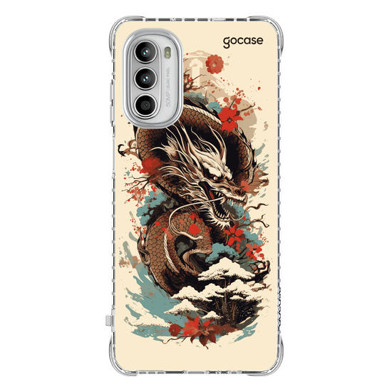 Capinha para celular  Dragão Oriental - Flores de Cerejeira