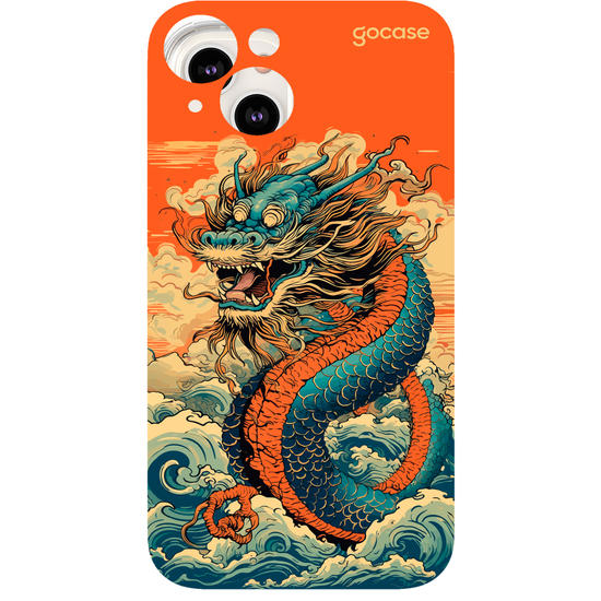 Capinha para celular  Dragão Oriental - Ondas