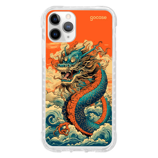 Capinha para celular  Dragão Oriental - Ondas