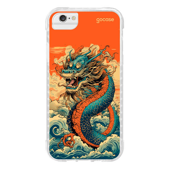 Capinha para celular  Dragão Oriental - Ondas