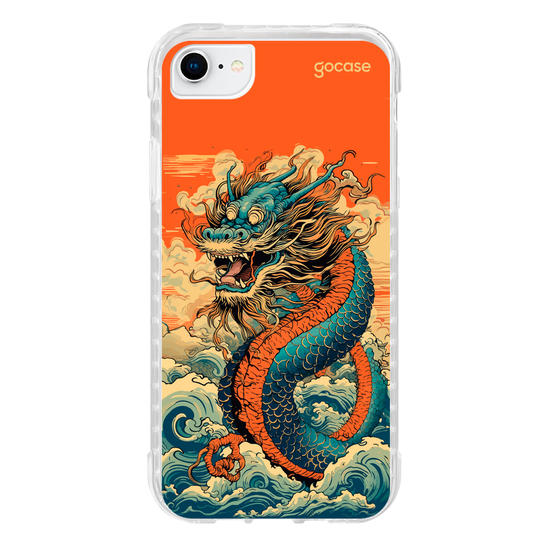 Capinha para celular  Dragão Oriental - Ondas